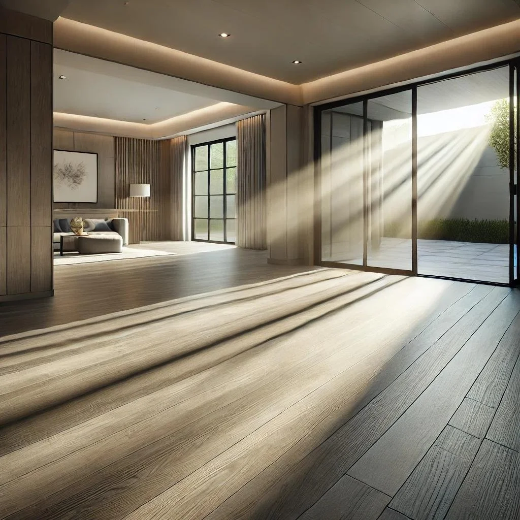 Direct sunlight on luxury vinyl plank flooring