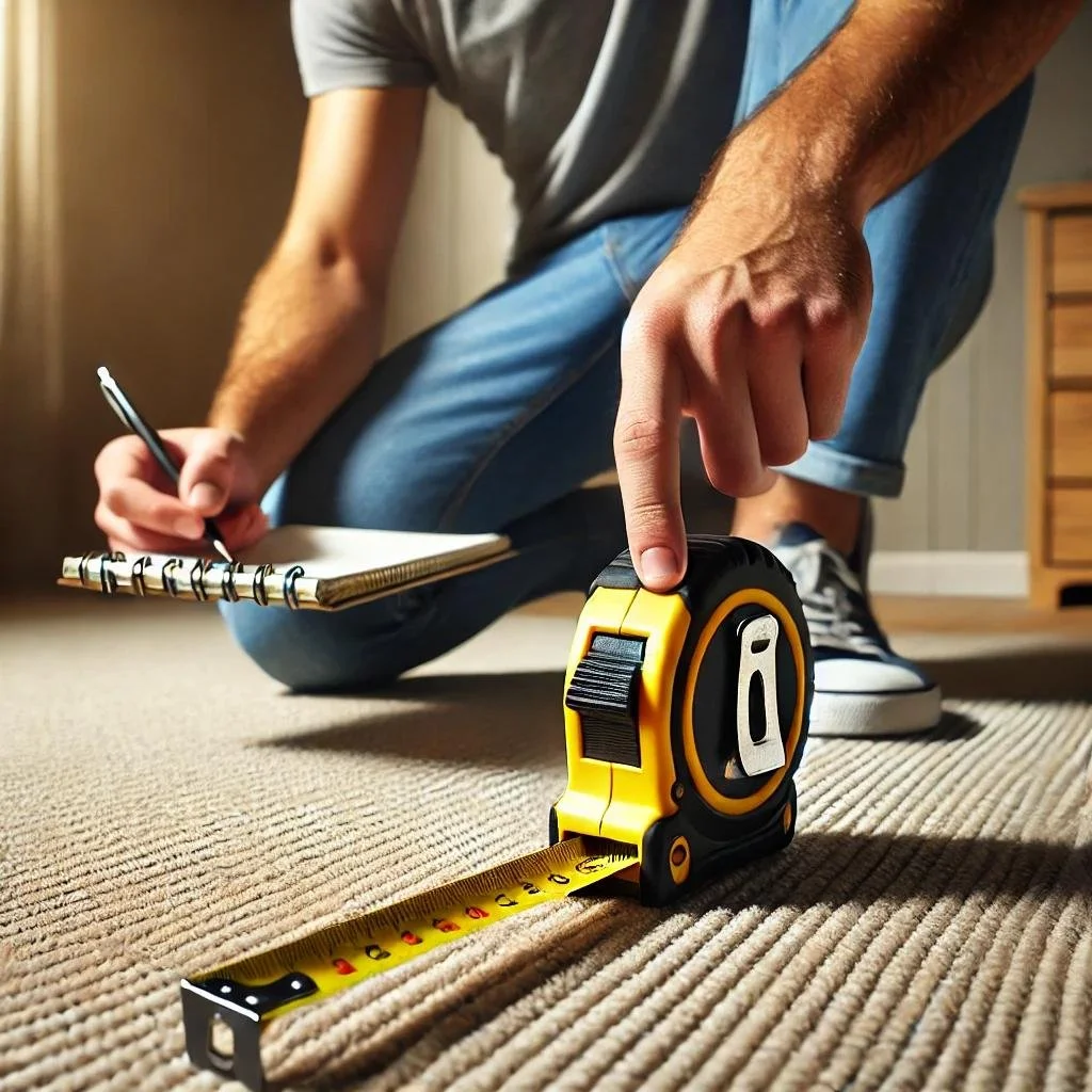 Measuring carpet for installation