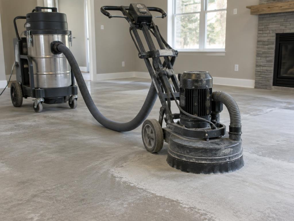 Walk-behind concrete grinders can remove high spots and prepare larger surfaces. Appropriate silica dust controls are essential.